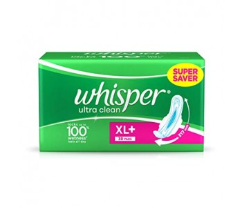 WHISPER ULTRA CLEAN HYGIENE  XL+ 30PADS